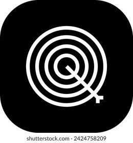 Achieved target key performance indicator icon with black filled line outline style. goal, success, target, business, achievement, strategy, aim. Vector Illustration