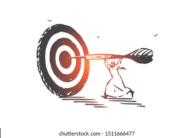 Achievement, aim, skill concept sketch. Hand drawn isolated vector