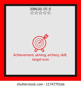 Achievement, aiming, skill  line icon