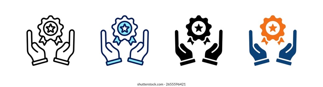 Errungenschaften Alles in einem Symbol Multi Styles Vektorsatz