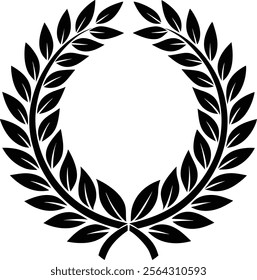 achievement, antiquity, award, badge, black, branch, certificate, champion, chaplet, circle, crest, decoration, decorative, design, element, emblem, first, floral, foliage, frame, glory, Greek