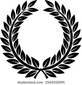 achievement, antiquity, award, badge, black, branch, certificate, champion, chaplet, circle, crest, decoration, decorative, design, element, emblem, first, floral, foliage, frame, glory, Greek