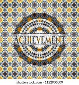 Achievement arabesque emblem background. arabic decoration.