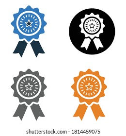 Achievement, award, badge icon. Glyph vector isolated on a white background 