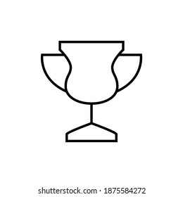 Achievement, award business icon symbol in flat black line style, isolated on white background