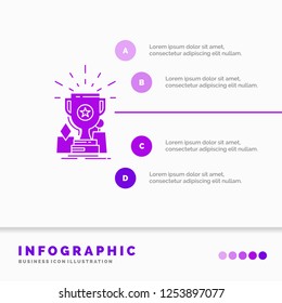 Achievement, award, cup, prize, trophy Infographics Template for Website and Presentation. GLyph Purple icon infographic style vector illustration.