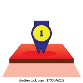 achievement award in a game. vector illustration