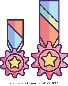 Achievement award Icon - Lineal Color Style - Meritocracy Theme