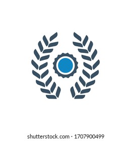 Achievement, award icon (vector illustration)