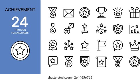 Achievement award icons representing success and recognition