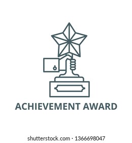 Achievement award line icon, vector. Achievement award outline sign, concept symbol, flat illustration