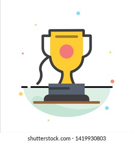 Achievement, Award, Sport, Game Abstract Flat Color Icon Template