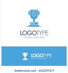 Achievement, Award, Sport, Game Blue Solid Logo with place for tagline