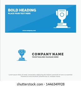 Achievement, Award, Sport, Game SOlid Icon Website Banner and Business Logo Template