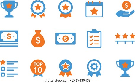 Conjunto de iconos de Vector de premio de logro para Diseño web y aplicación móvil