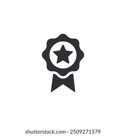 Achievement badge. Certificate icon. Premium quality. Achievement or award grant. Gold seal. Gold medal. Medal with a star. Star icon. Quality checking. Star icon. Quality guarantee. Game icon. Seal