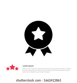 Erreichungsabzeichen.Zertifikat-Symbol Vektorillustration