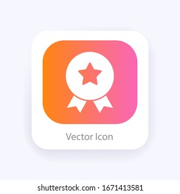 Achievement badge. Certificate icon. Vector