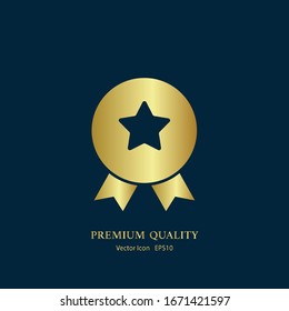 Achievement badge. Certificate icon. Vector