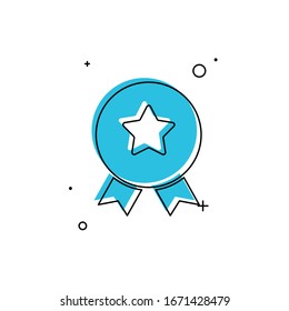 Achievement badge. Certificate icon. Vector