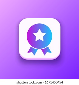 Achievement badge. Certificate icon. Vector