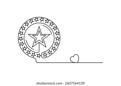Achievement Badge icon simple outline vector art black white background