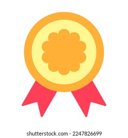 Achievement badge. Premium quality. Achievement or award grant. Winner's trophy icon. Symbol of victory. Goblet icon. Champion trophy cup. Sport cup on stand. Reward badge. First place. Quality mark.