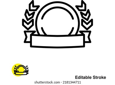 Achievement Badge Vector Line Icon