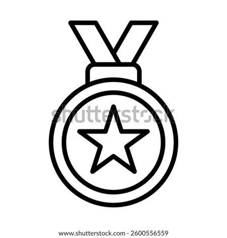 Achievement Badge Vector Line Icon Design