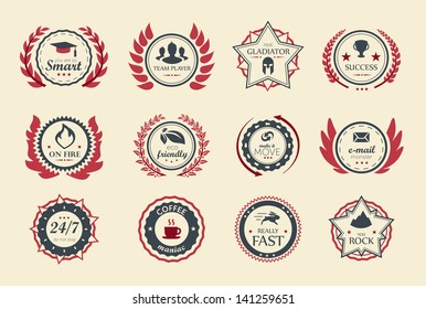 Achievement badges for games or applications.