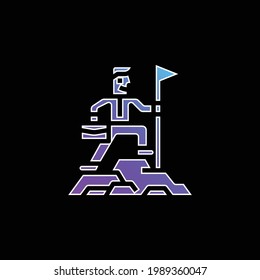 Icono de vector de gradiente azul de logro