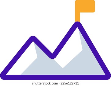 Achievement business icon with purple and orange duotone style. Success, goal, leadership, concept, target, challenge, growth. Vector illustration