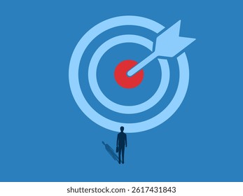 Achievement, Businessman determined with a large target.