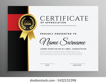 achievement certificate with badge design