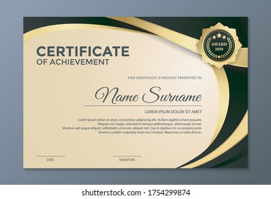 Achievement certificate best award diploma set.	