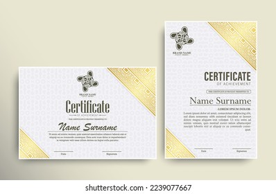 Conjunto de diplomas de la mejor asignación del certificado de logro