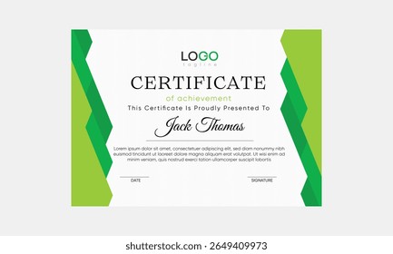 achievement certificate. customizable certificate vector. certificate template