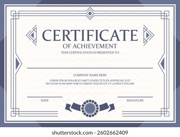 Achievement certificate filigree frame template