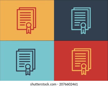 Achievement Certificate Logo Template, Simple Flat Icon Of certificate,elegant,achievement
