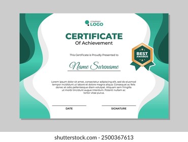 Achievement certificate template design vector