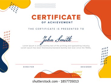 Achievement Certificate Template Layout in Abstract Style.