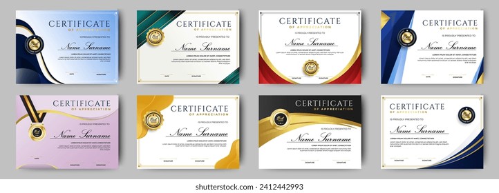 Achievement Certificates template design for award, business, and education needs. vector