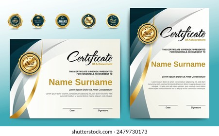 Achievement Certificates template design for award, business, and education needs. vector