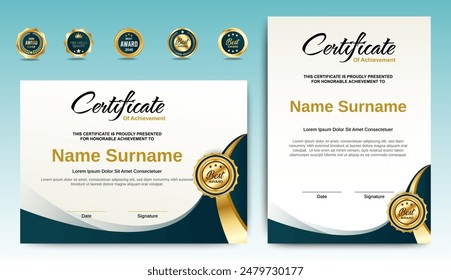 Achievement Certificates template design for award, business, and education needs. vector