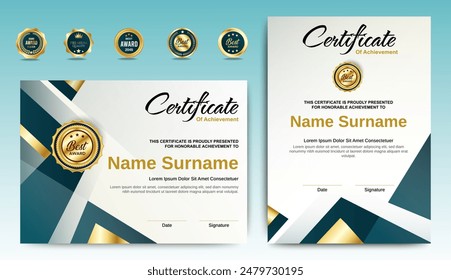 Achievement Certificates template design for award, business, and education needs. vector