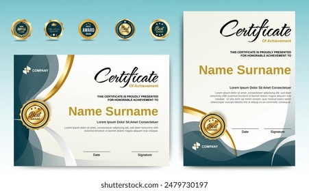 Achievement Certificates template design for award, business, and education needs. vector