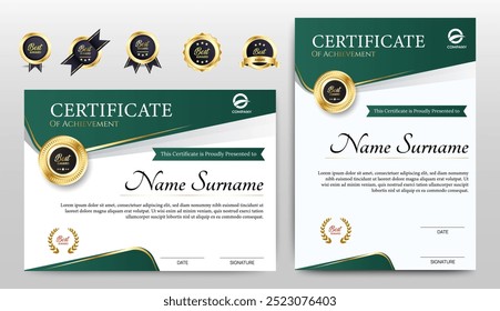 Achievement Certificates template design for award, business, and education needs. vector
