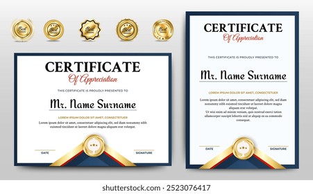 Achievement Certificates template design for award, business, and education needs. vector