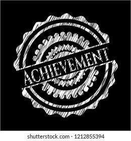 Achievement chalkboard emblem on black board