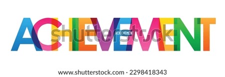 ACHIEVEMENT colorful vector typography banner